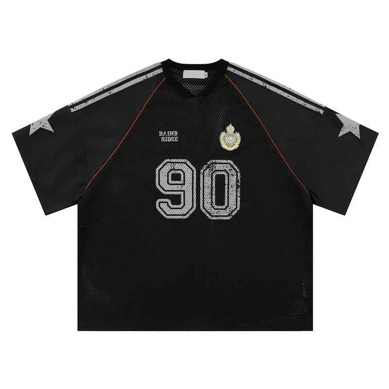 Badge Rugby Jersey Loose Short Sleeve T-Shirt for Men - MarkoFit