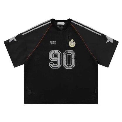 Badge Rugby Jersey Loose Short Sleeve T-Shirt for Men - MarkoFit
