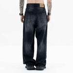 Black and Grey Straight Loose Casual Denim Pants for Men and Women - MarkoFit