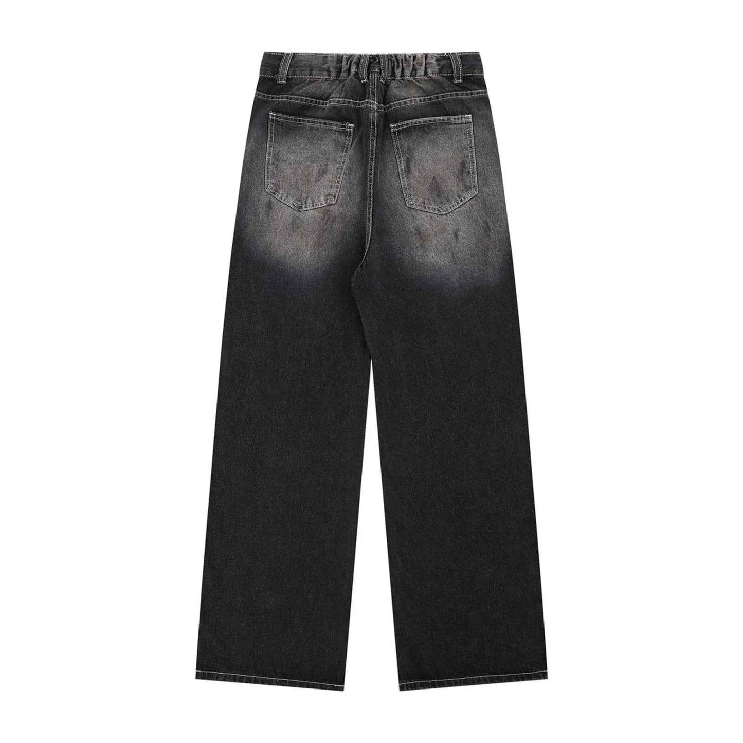 Washed Straight Jeans Men Loose Slimming Design Trousers - MarkoFit