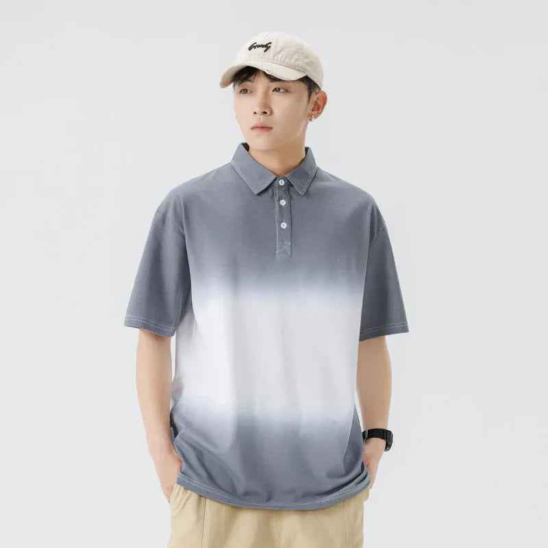 Gradient short sleeved polo shirt for men in summer - MarkoFit