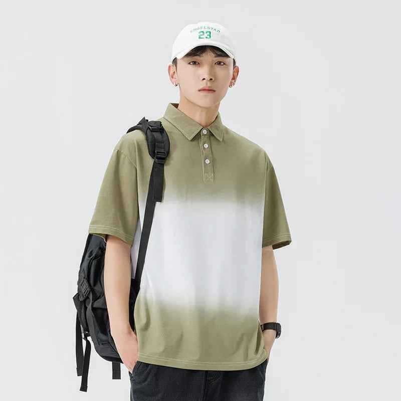 Gradient short sleeved polo shirt for men in summer - MarkoFit