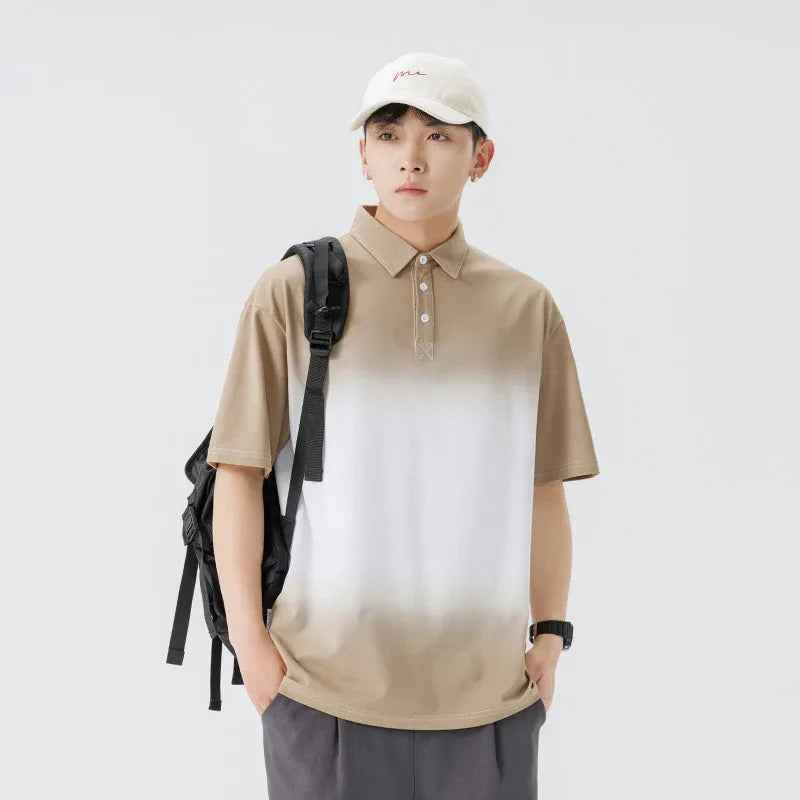 Gradient short sleeved polo shirt for men in summer - MarkoFit