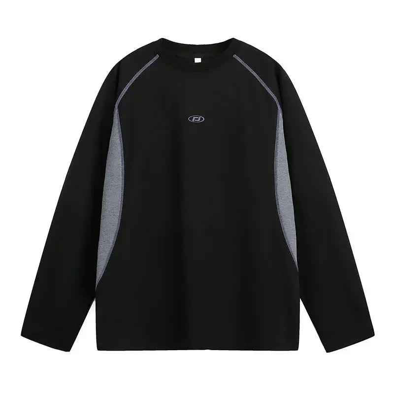 Embroidered Loose Long-Sleeved T-Shirt for Men - Stylish and Comfortable Casual Wear - MarkoFit