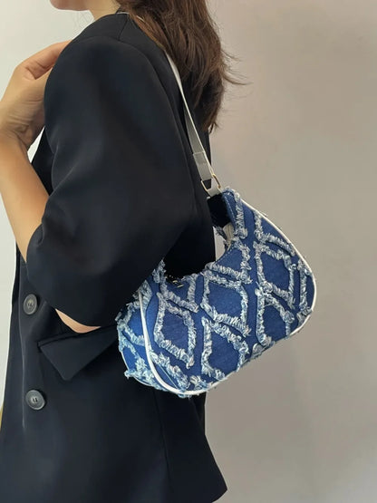 Raw Edge Cloth Shoulder Bag - MarkoFit