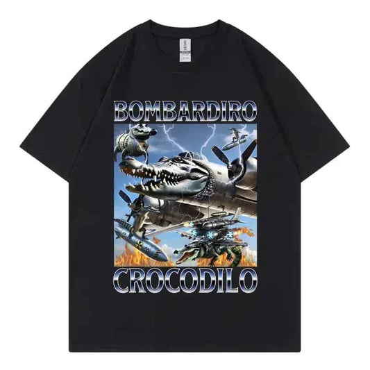 Women's Men T Shirt Bombardiro Crocodilo Plane Bomber Funny - MarkoFit