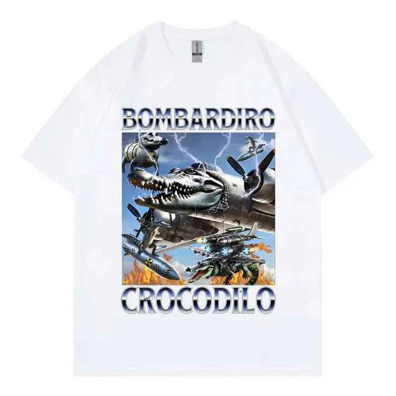 Women's Men T Shirt Bombardiro Crocodilo Plane Bomber Funny - MarkoFit