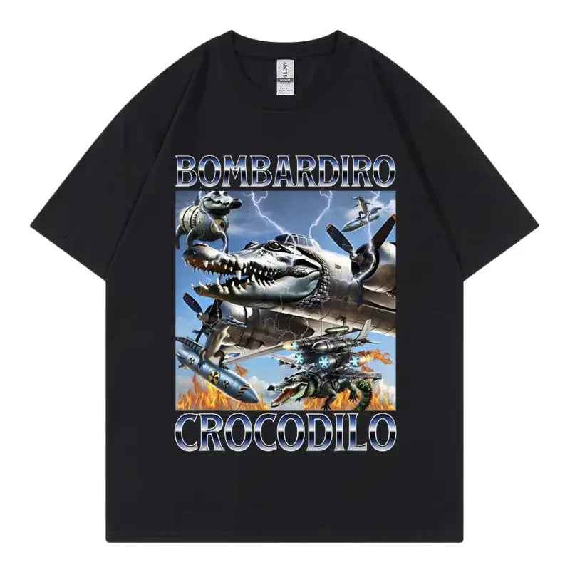 Women's Men T Shirt Bombardiro Crocodilo Plane Bomber Funny - MarkoFit