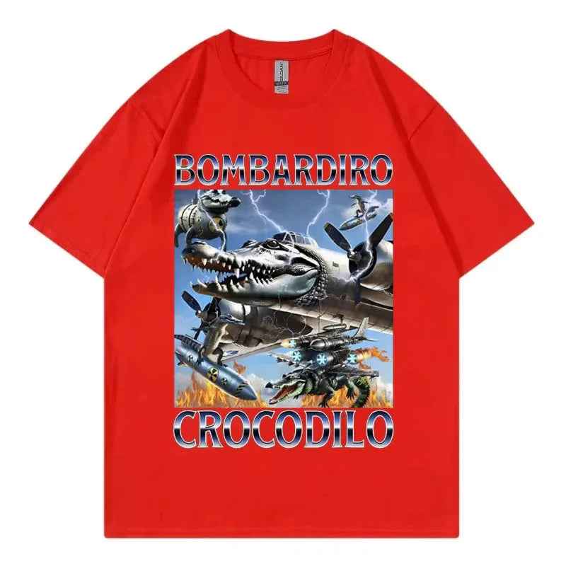 Women's Men T Shirt Bombardiro Crocodilo Plane Bomber Funny - MarkoFit
