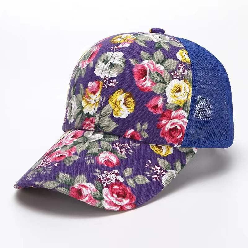 Small floral cloth peony cloth baseball cap cap duck bill hat - MarkoFit
