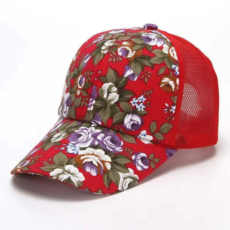 Small floral cloth peony cloth baseball cap cap duck bill hat - MarkoFit