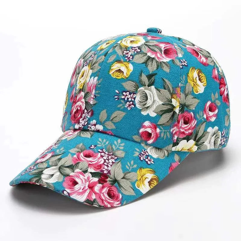 Small floral cloth peony cloth baseball cap cap duck bill hat - MarkoFit