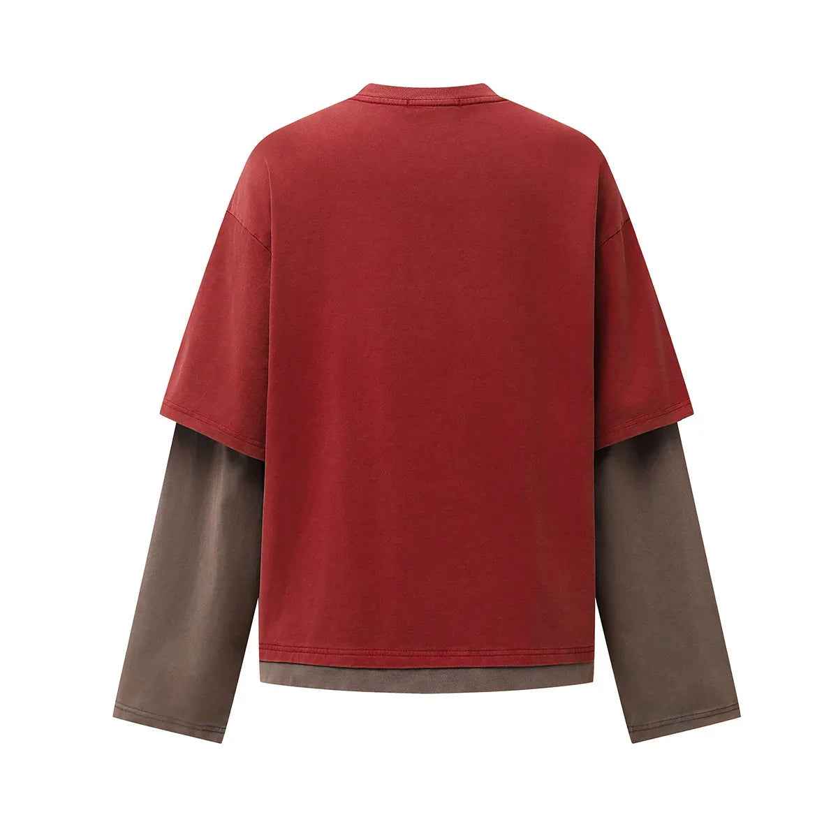 Color blocked fake two piece T-shirt long sleeved men - MarkoFit