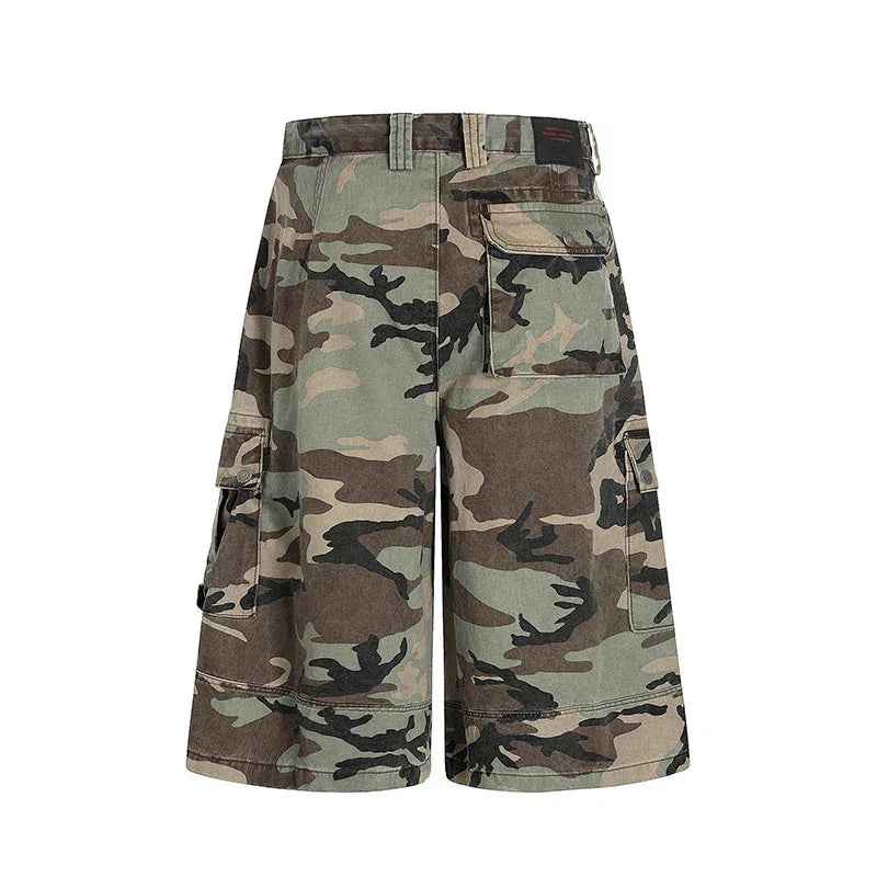 Patch hole camouflage cropped pants for men - MarkoFit