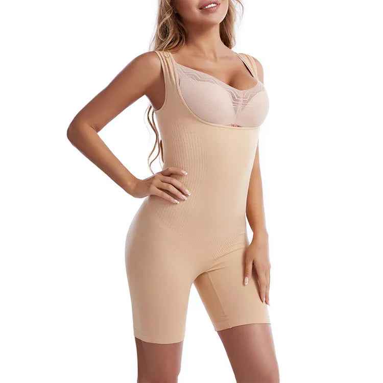 Women's One-Piece Body Shaping Clothes Abdomen Closing Pants Waist Closing Body Shaping Hip Lifting Pants Chest Supporting Gathering One-Piece Vest And Underwear - MarkoFit