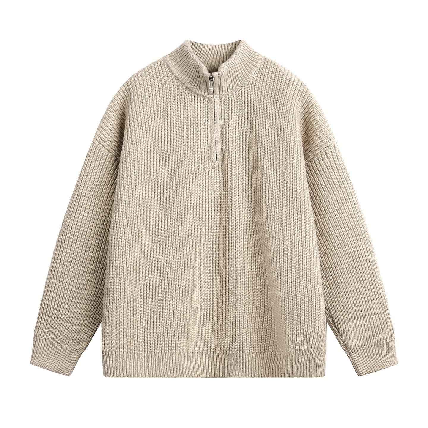 Half zip stand up collar sweater for men - MarkoFit