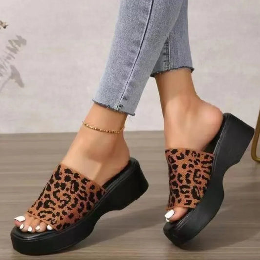 Open Toe Platform Cloth Sandals - MarkoFit