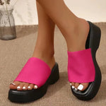 Open Toe Platform Cloth Sandals - MarkoFit