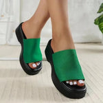 Open Toe Platform Cloth Sandals - MarkoFit