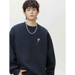Embroidered round neck sweatshirt for men - MarkoFit