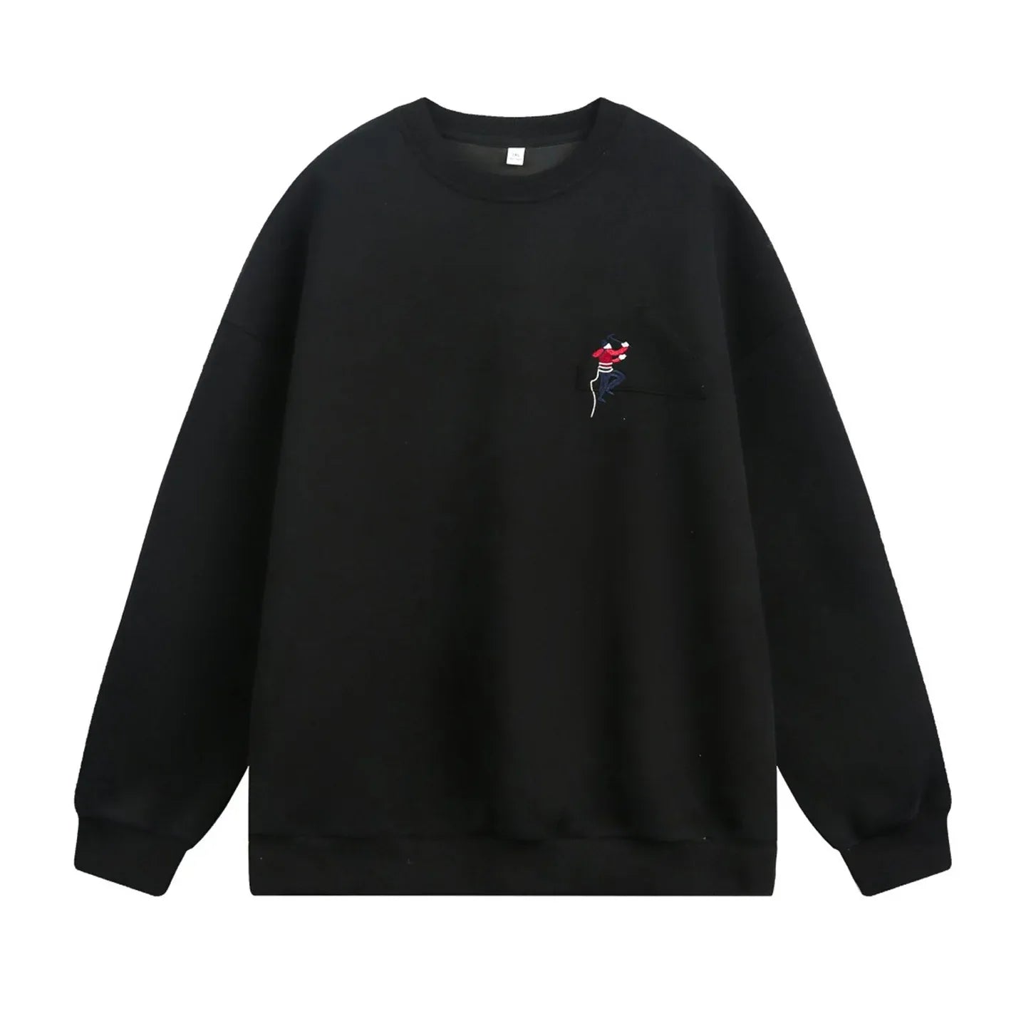 Embroidered round neck sweatshirt for men - MarkoFit