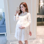 Fashion Maternity Shirt Dress Pregnant Maternity Clothes Casual Nursing Long Sleeves Striped Pregnancy Clothes - MarkoFit