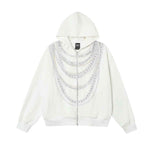 Printed cardigan zipper sweatshirt for men - MarkoFit