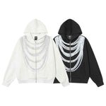 Printed cardigan zipper sweatshirt for men - MarkoFit