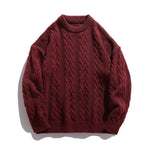 Round neck solid color loose sweater for men - MarkoFit