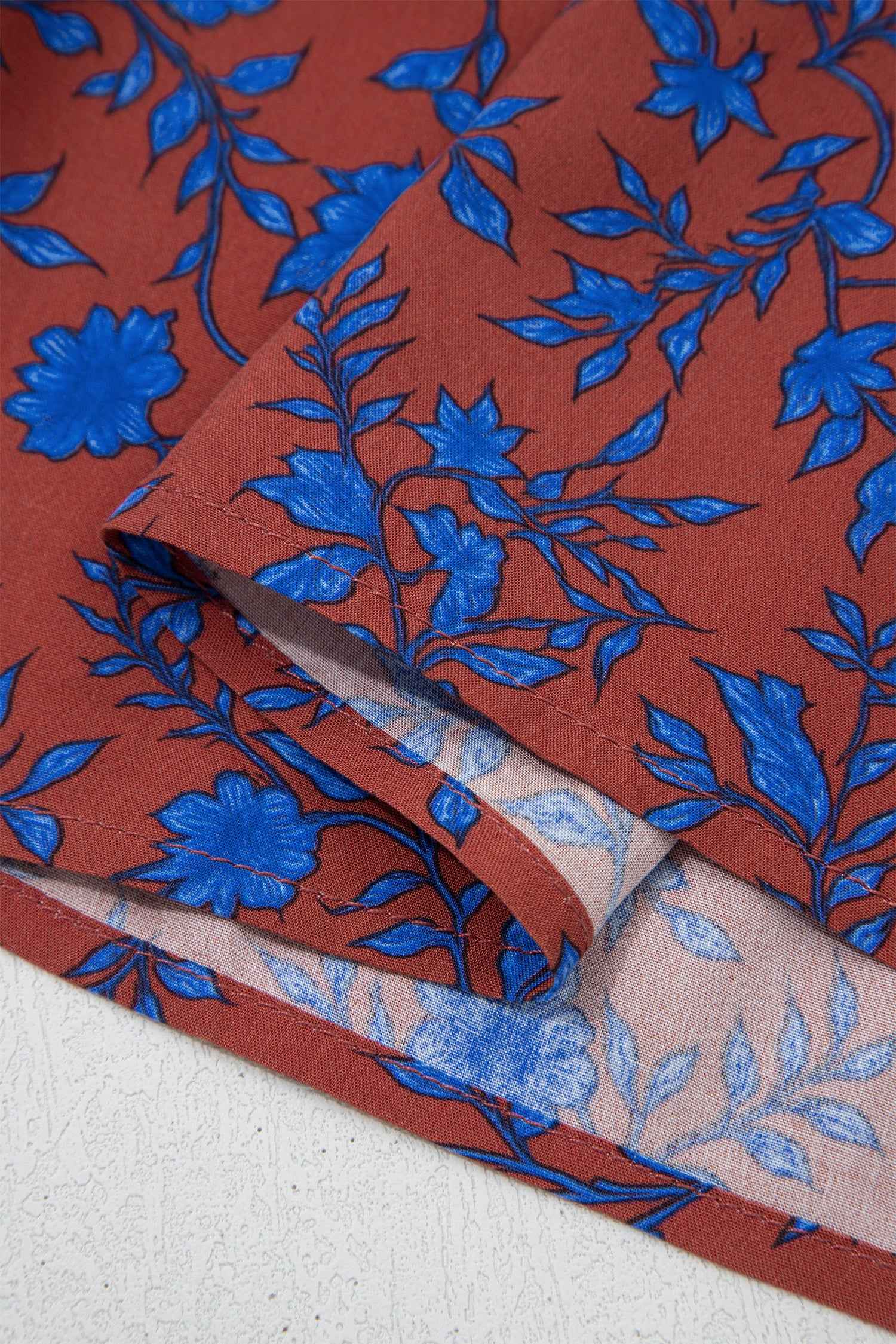 Brown 3/4 Puff Sleeve Tiered Loose Floral Dress