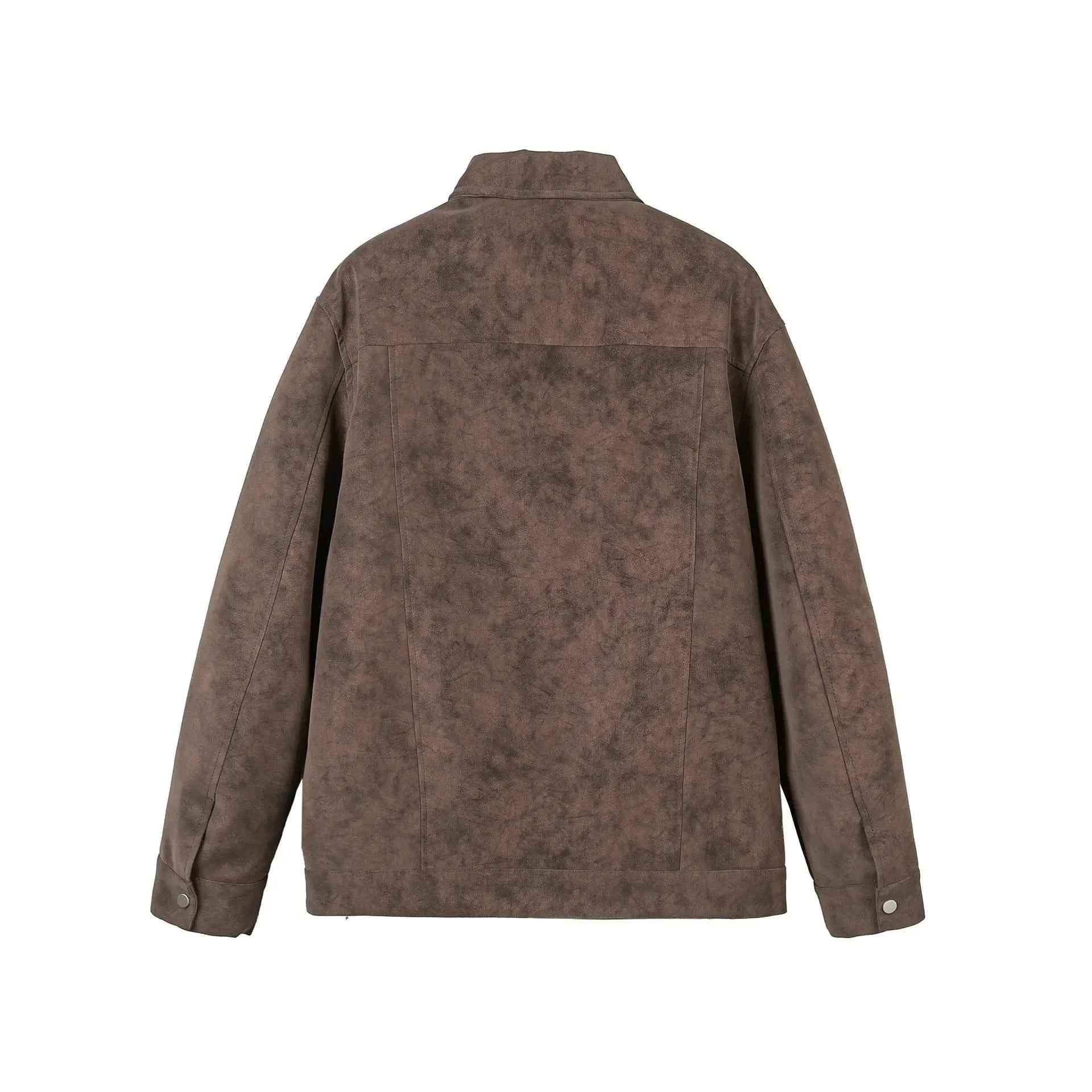 Distressed Metal Plane Buckle Loose Versatile PU Leather Jacket - Stylish Winter Clothes for Women - MarkoFit