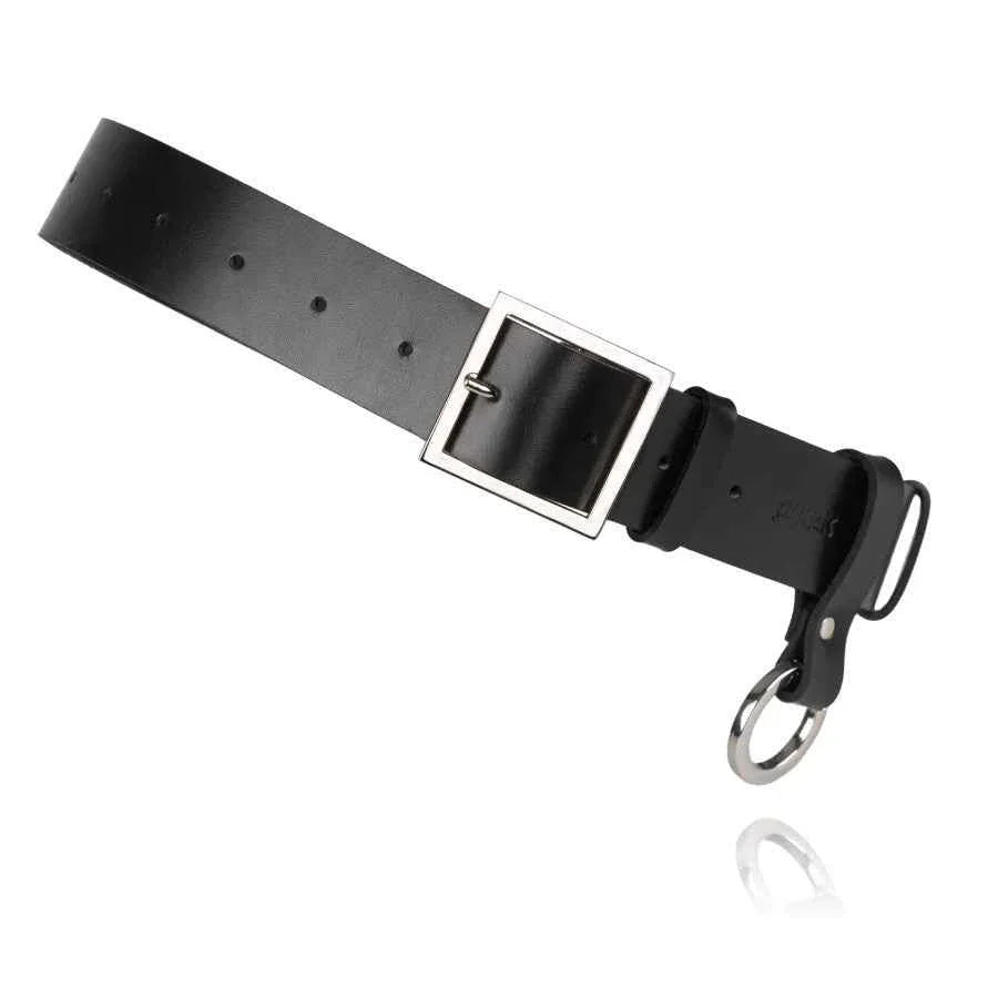 Black Leather Unisex Belt Oslo - MarkoFit