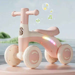 Anti-Tip Baby Balance Bike Ages 1-3 4-Wheel Silent Glider Walker Toy - MarkoFit