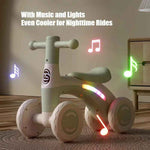 Anti-Tip Baby Balance Bike Ages 1-3 4-Wheel Silent Glider Walker Toy - MarkoFit