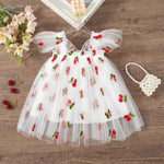 Girls' Dress Summer Floral Mesh Little Flying Sleeve Baby Girl Dress - MarkoFit