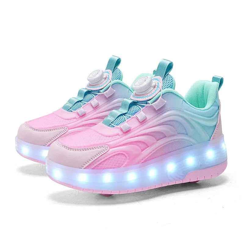 Two Wheels Children's Led Light Roller Skate Shoes For Kids Boys Girls - MarkoFit