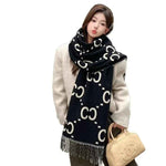 Women's Scarf Double-sided Letter Thickened Cashmere-like - MarkoFit
