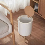 Wooden High Foot Trash Can For Bathroom Creative Kitchen - MarkoFit