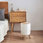 Wooden High Foot Trash Can For Bathroom Creative Kitchen - MarkoFit